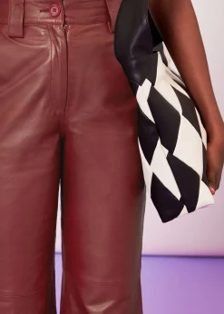 Burgundy Emily Leather Pant