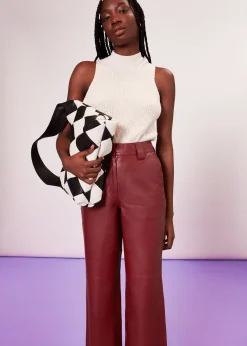 Burgundy Emily Leather Pant