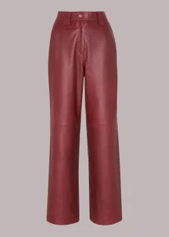 Burgundy Emily Leather Pant