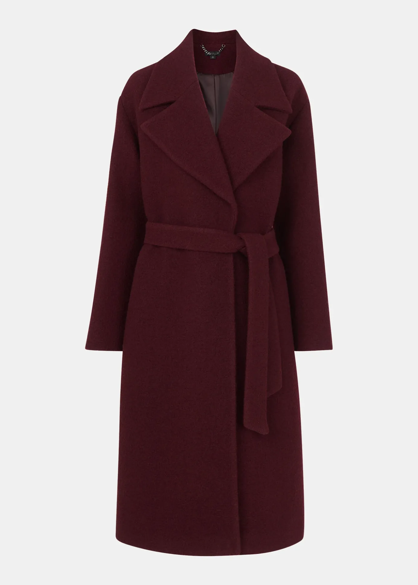 Burgundy Lorna Wrap Wool Coat