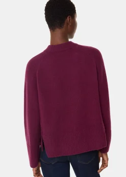 Burgundy Wool Mix Side Split Knit