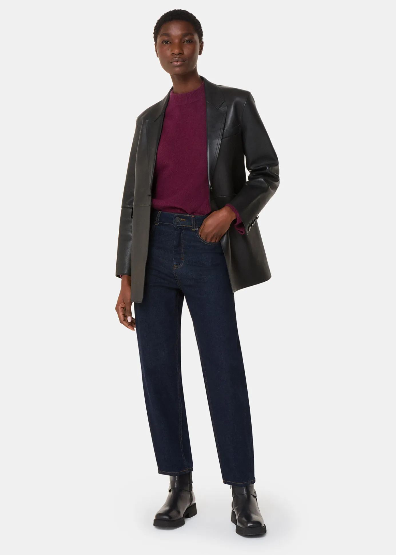 Burgundy Wool Mix Side Split Knit