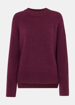 Burgundy Wool Mix Side Split Knit