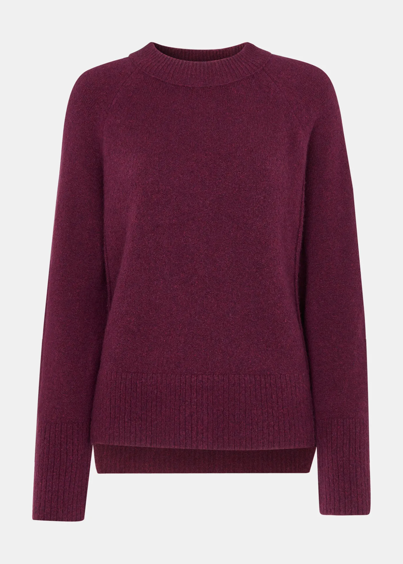 Burgundy Wool Mix Side Split Knit