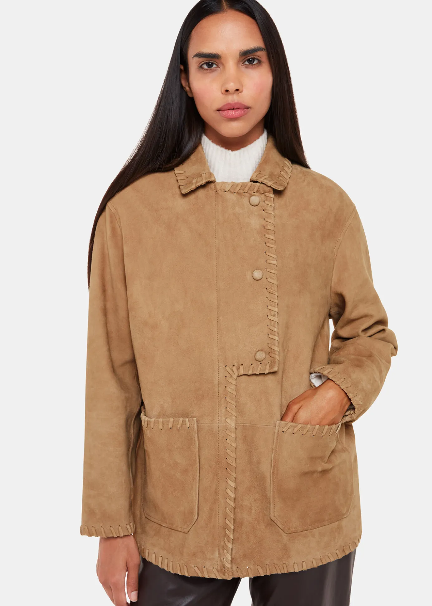 Camel Bohdi Western Suede Biker