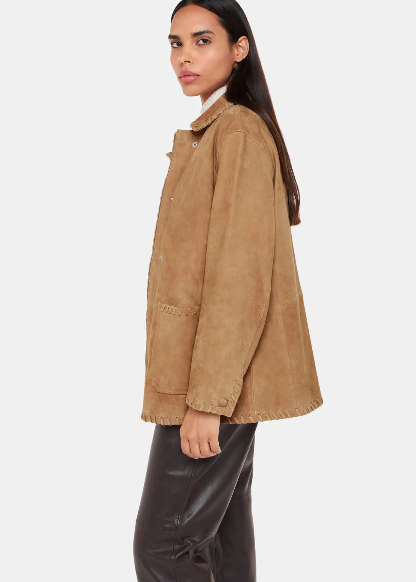 Camel Bohdi Western Suede Biker