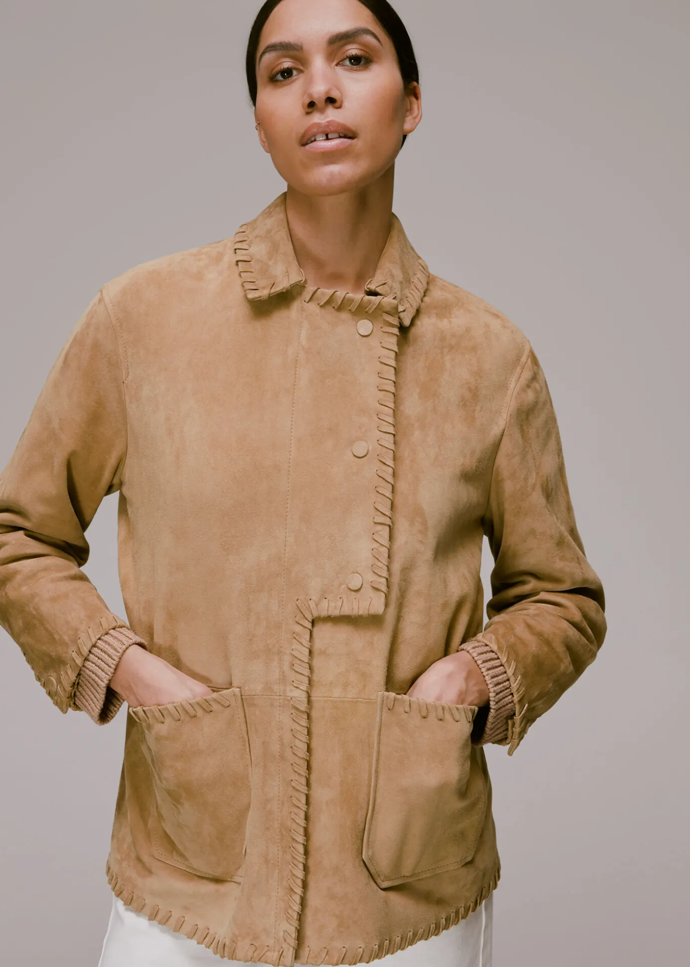 Camel Bohdi Western Suede Biker