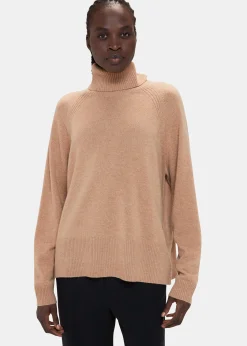 Camel Cashmere Roll Neck