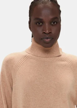 Camel Cashmere Roll Neck