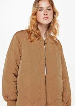 Camel Ida Short Quilted Coat