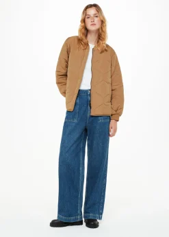 Camel Ida Short Quilted Coat