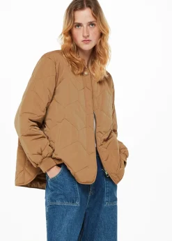 Camel Ida Short Quilted Coat