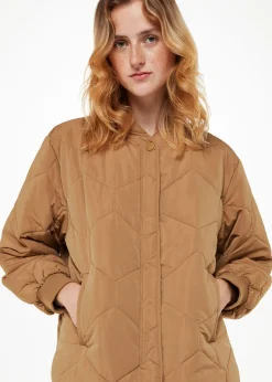 Camel Ida Short Quilted Coat