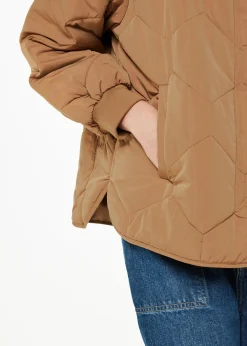 Camel Ida Short Quilted Coat