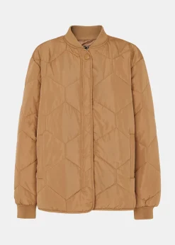 Camel Ida Short Quilted Coat