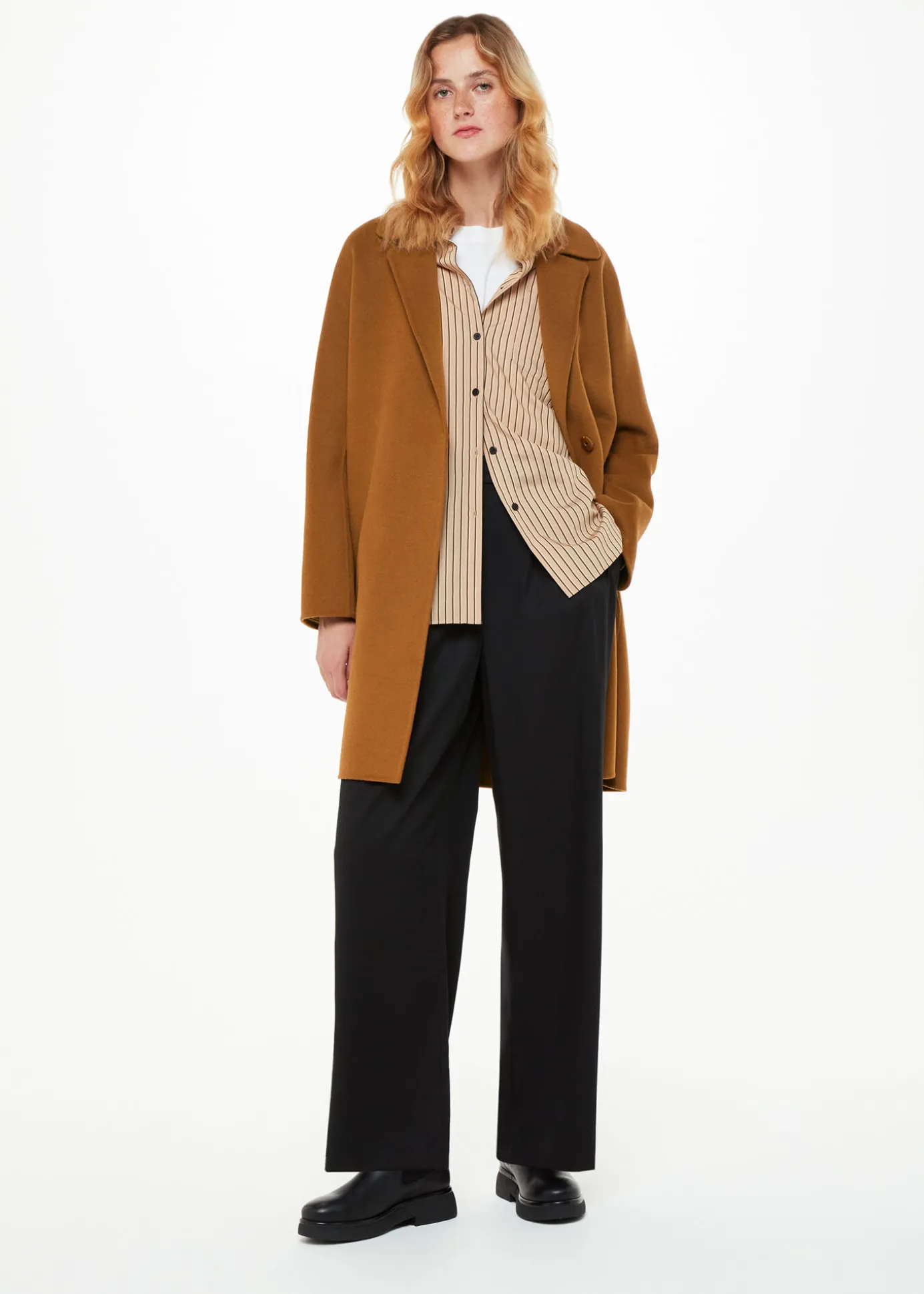 Camel Julia Wool Double Faced Coat