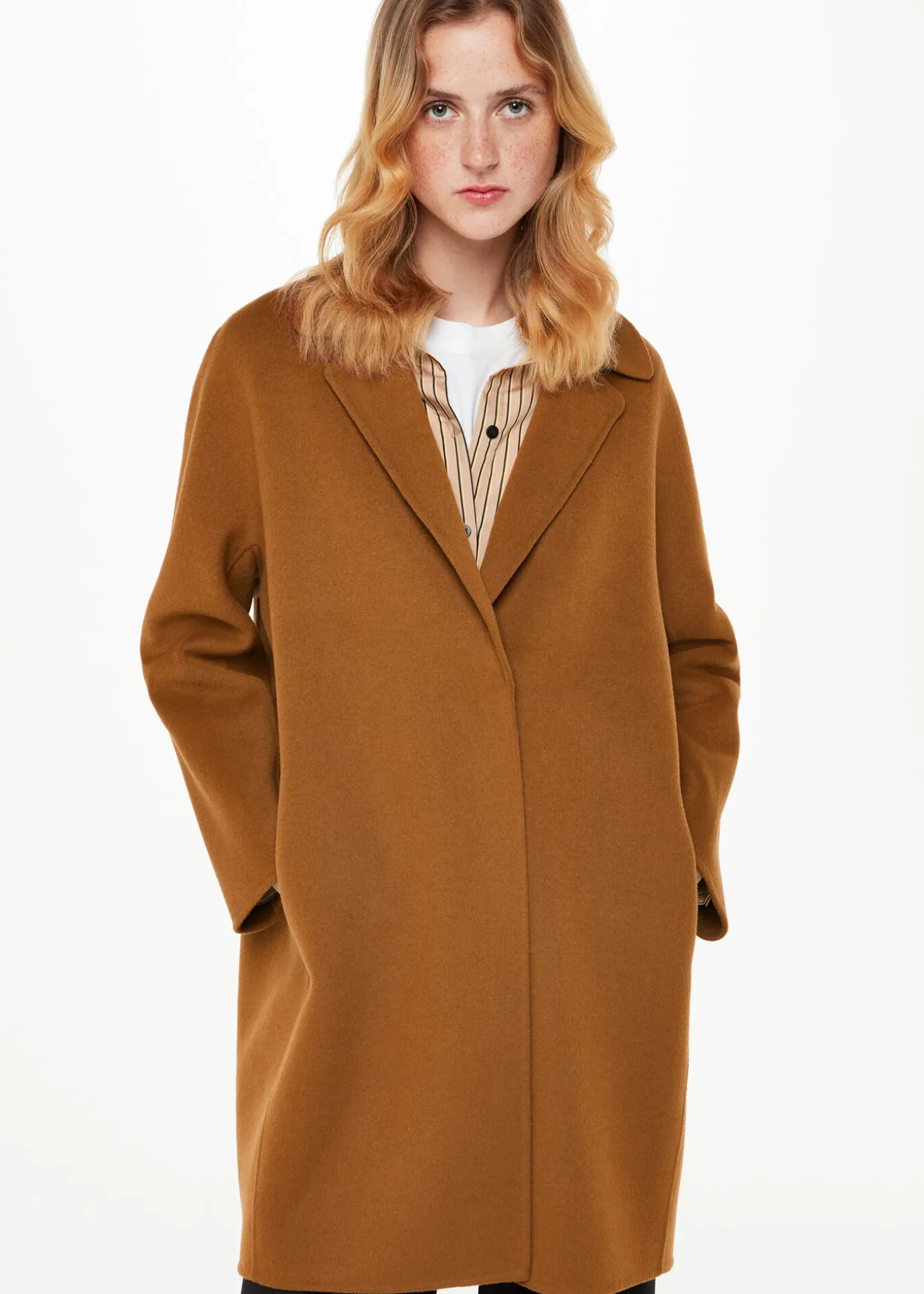 Camel Julia Wool Double Faced Coat