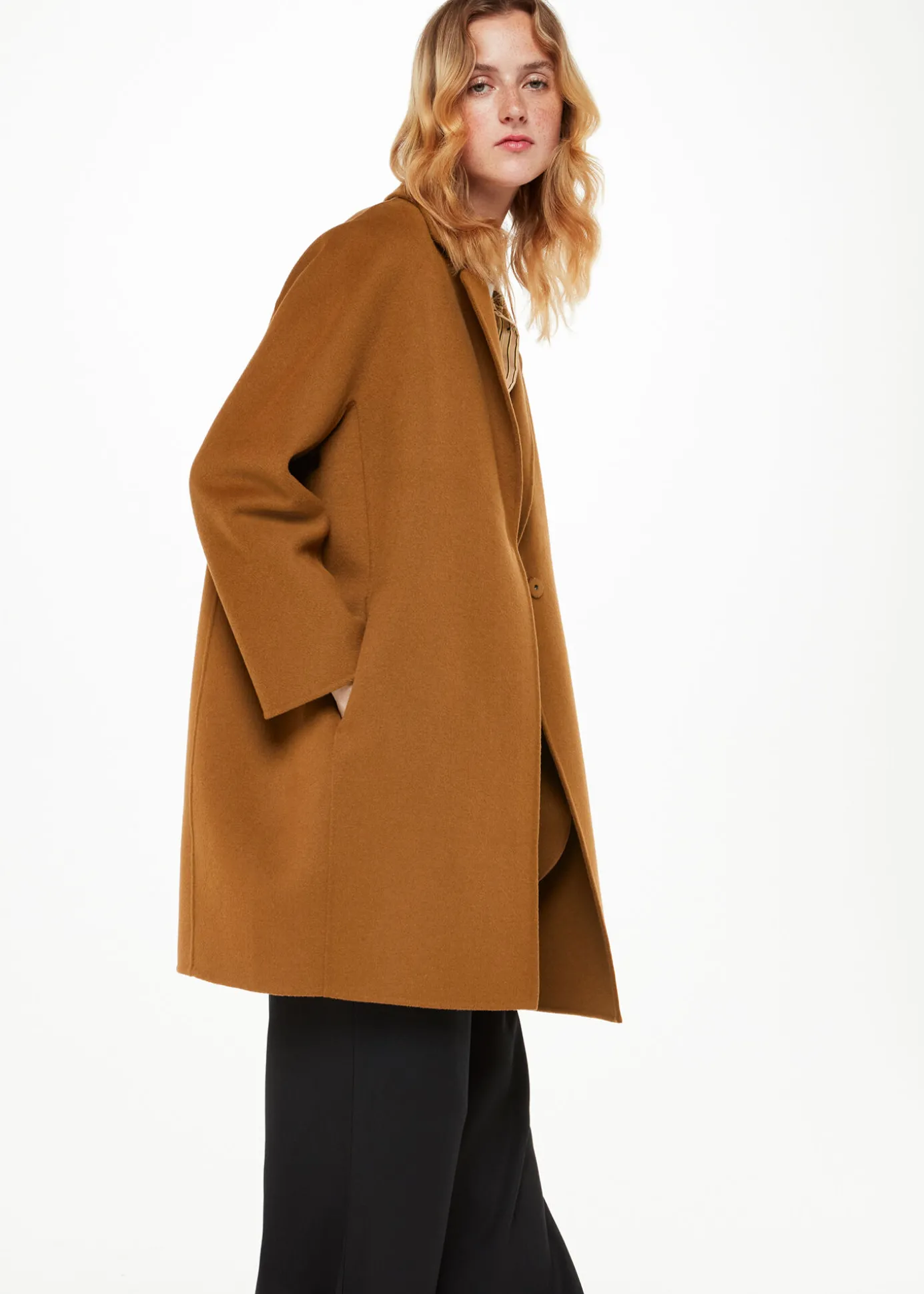 Camel Julia Wool Double Faced Coat