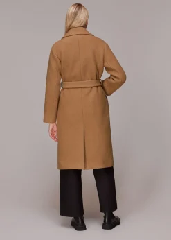 Camel Lorna Wrap Wool Coat