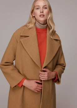 Camel Lorna Wrap Wool Coat
