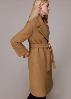 Camel Lorna Wrap Wool Coat