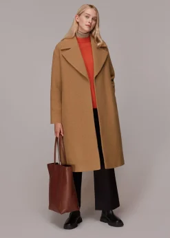 Camel Lorna Wrap Wool Coat