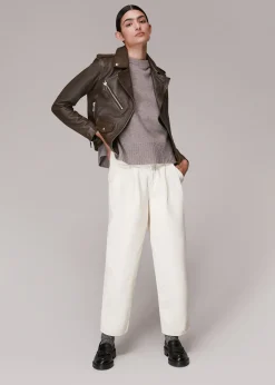 Chocolate Agnes Pocket Leather Jacket