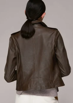 Chocolate Agnes Pocket Leather Jacket
