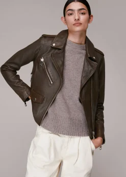Chocolate Agnes Pocket Leather Jacket