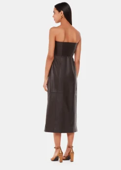 Chocolate Leather Bandeau Dress