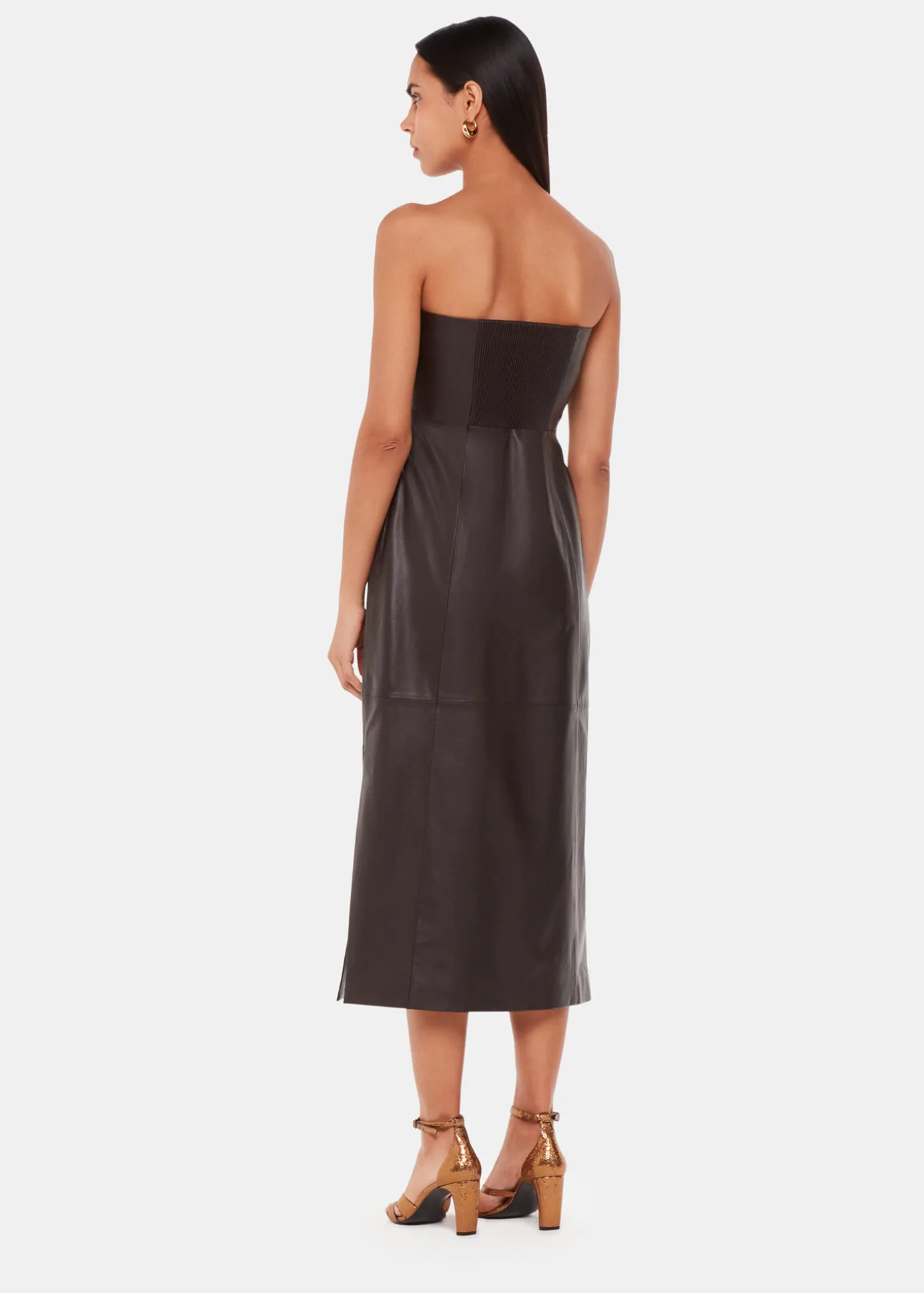 Chocolate Leather Bandeau Dress