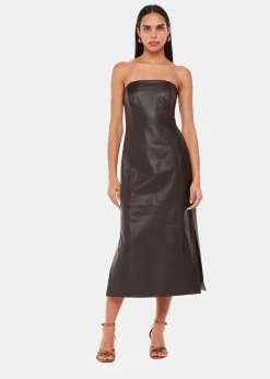 Chocolate Leather Bandeau Dress