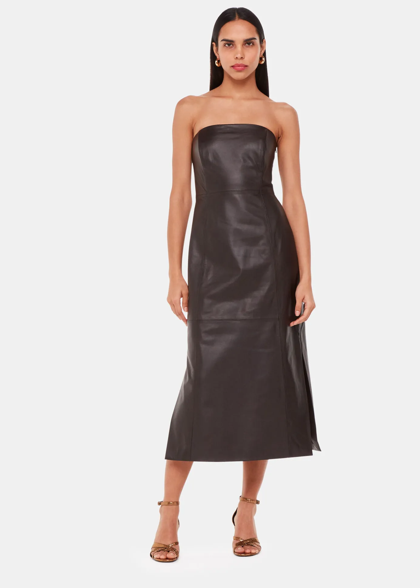 Chocolate Leather Bandeau Dress