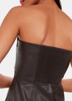 Chocolate Leather Bandeau Dress