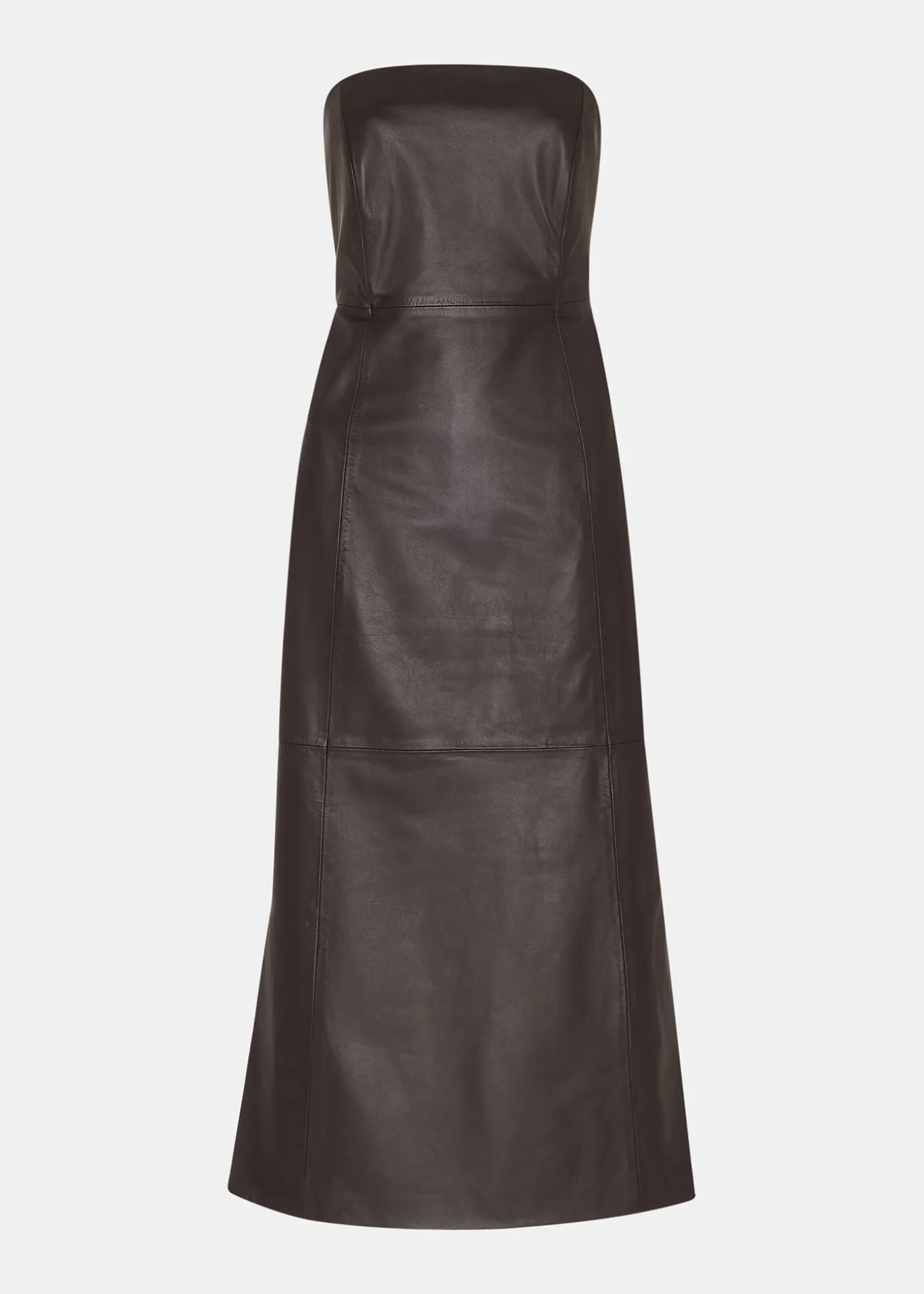 Chocolate Leather Bandeau Dress