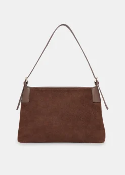 Chocolate Paloma Suede Shoulder Bag