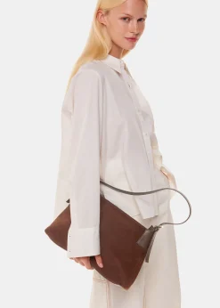Chocolate Paloma Suede Shoulder Bag