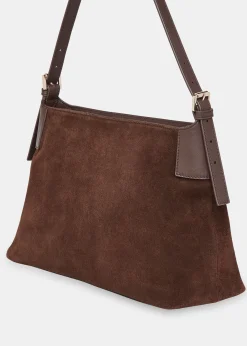 Chocolate Paloma Suede Shoulder Bag