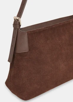Chocolate Paloma Suede Shoulder Bag