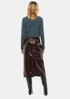 Chocolate Rachel Patent Leather Skirt