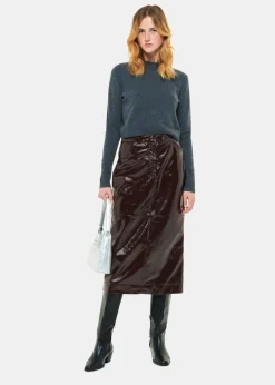 Chocolate Rachel Patent Leather Skirt