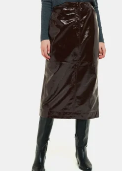 Chocolate Rachel Patent Leather Skirt