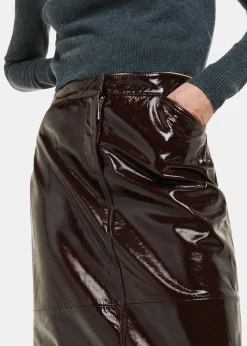 Chocolate Rachel Patent Leather Skirt