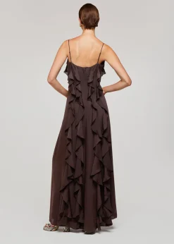 Chocolate Ruffle Maxi Dress