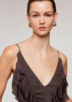 Chocolate Ruffle Maxi Dress