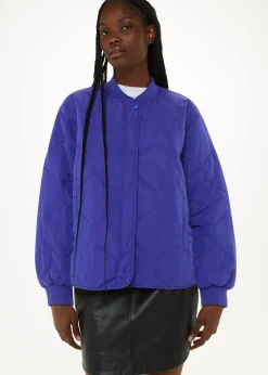 Cobalt Blue Ida Short Quilted Coat