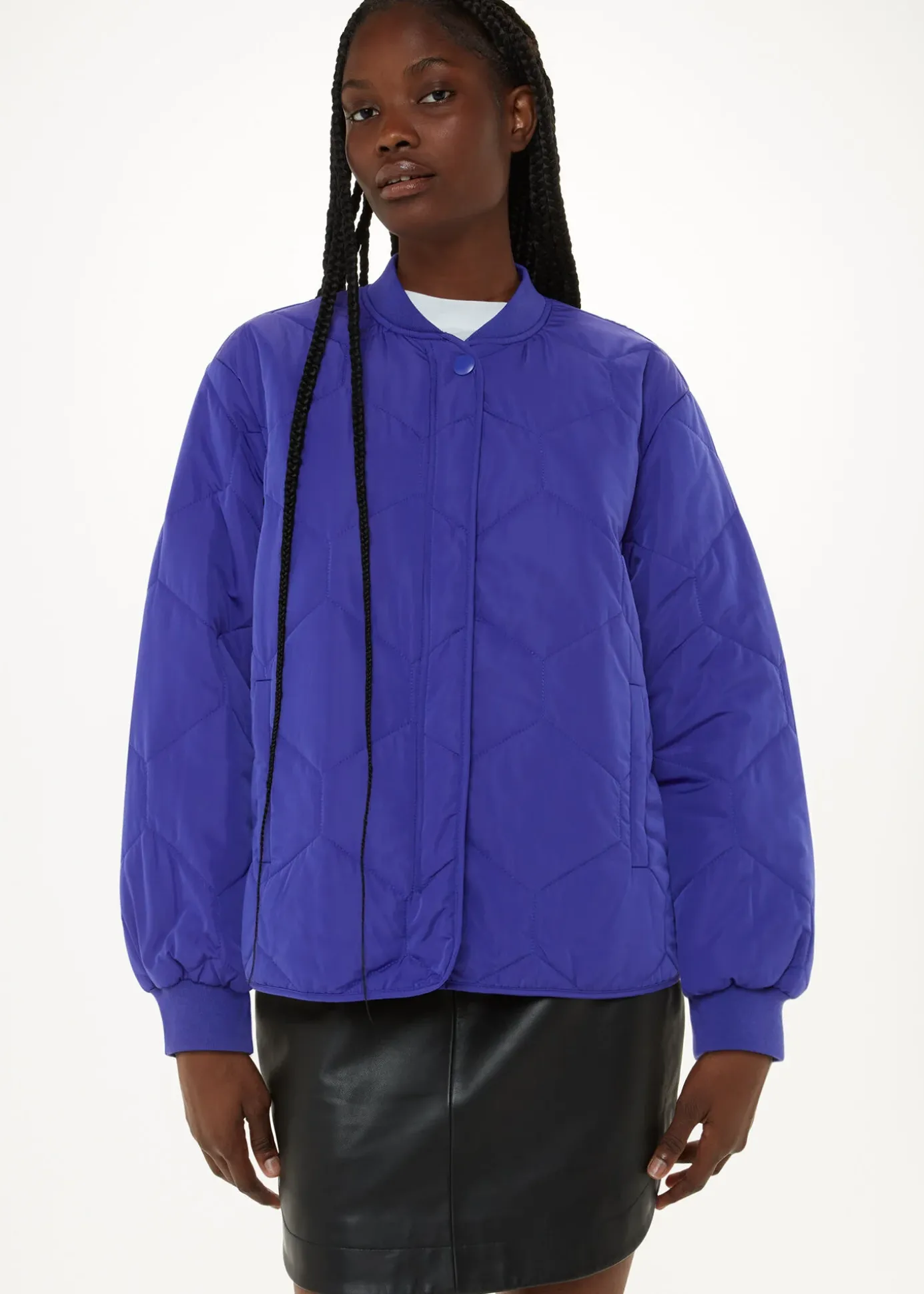 Cobalt Blue Ida Short Quilted Coat