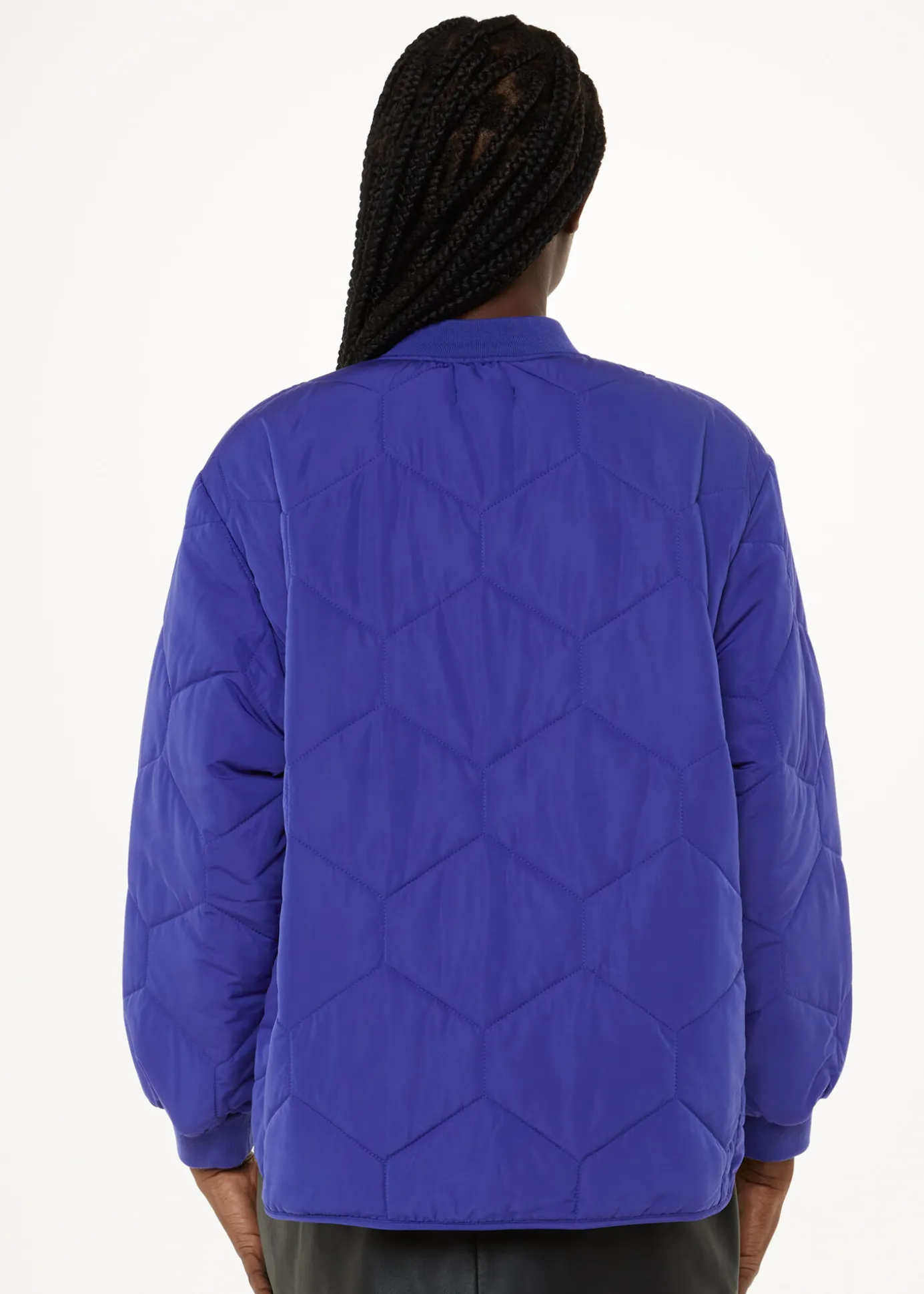 Cobalt Blue Ida Short Quilted Coat