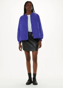 Cobalt Blue Ida Short Quilted Coat