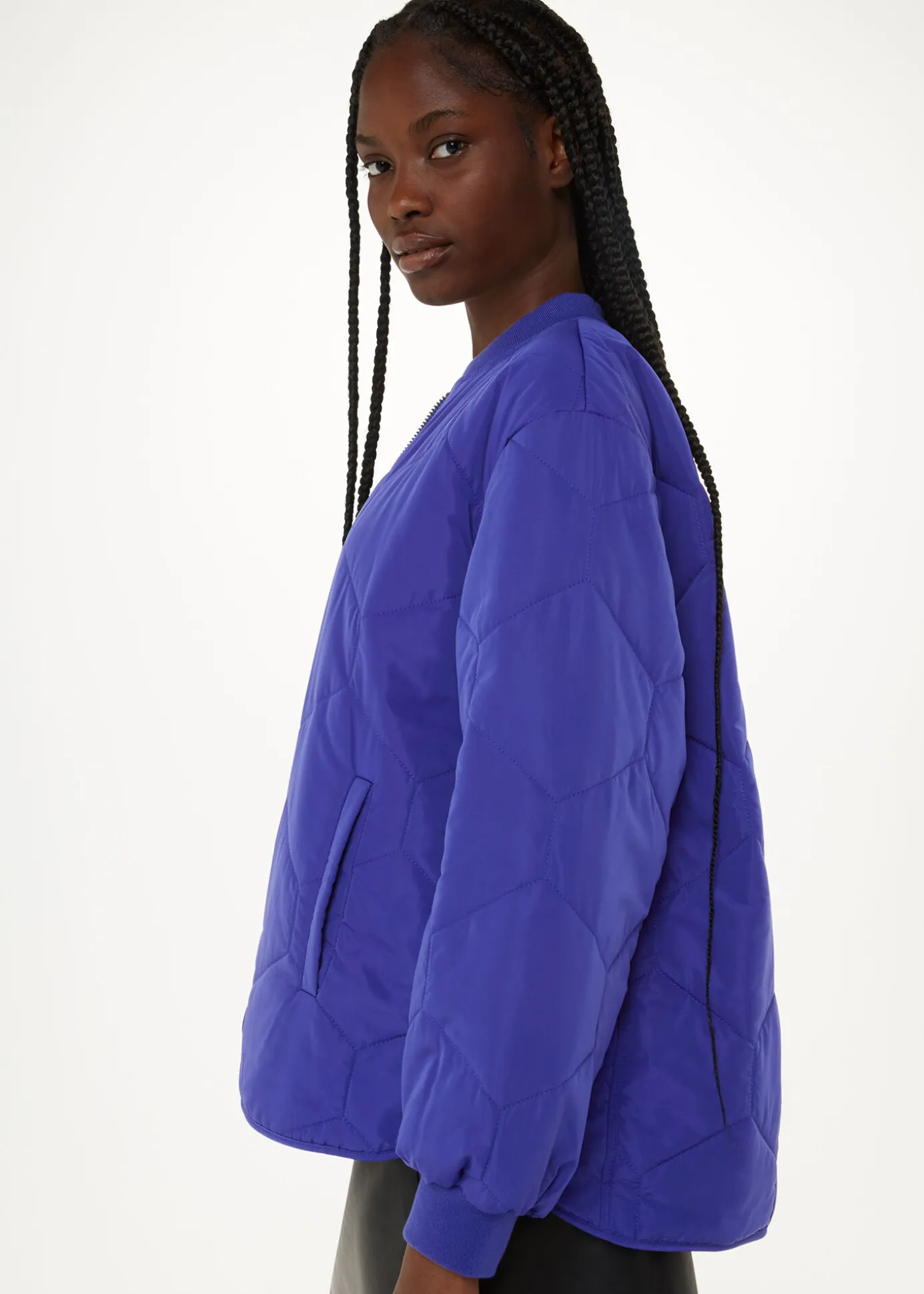 Cobalt Blue Ida Short Quilted Coat